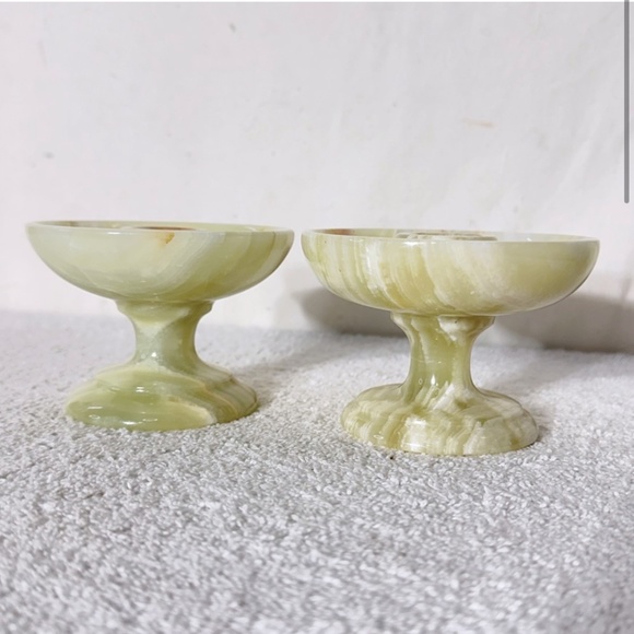 Vintage Yellow Onyx Candlestick Holders X2 - Picture 2 of 16